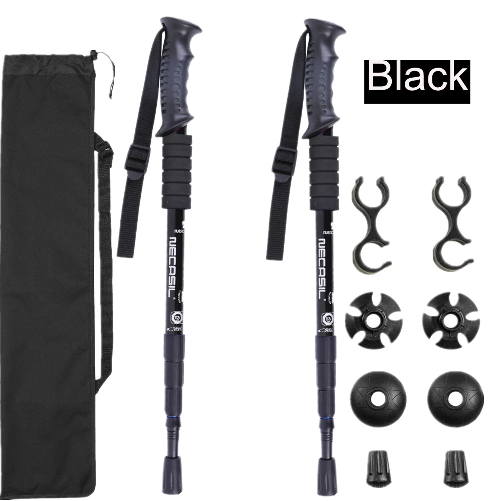 

2pcs/lot Trekking poles hike walking stick nordic walking cane Aluminum ski camp telescopic baton outdoor hiking poles crutches