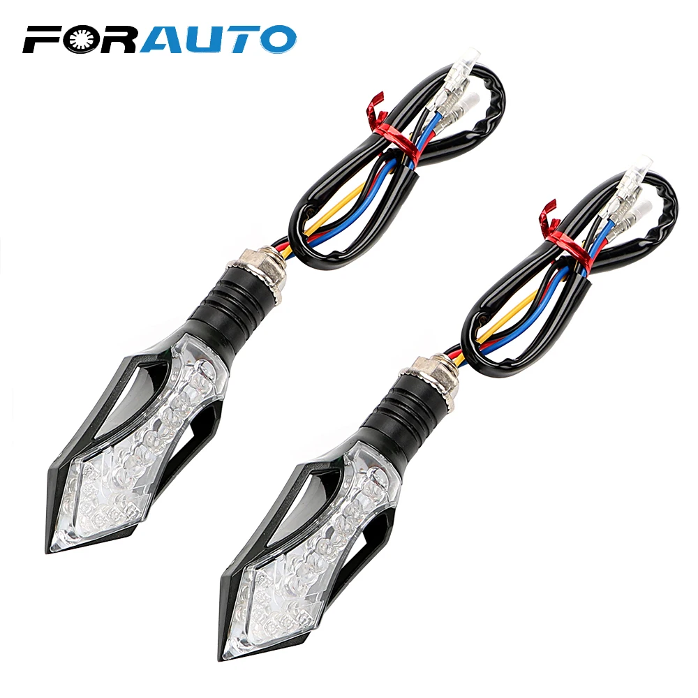 

FORAUTO 1 Pair Motorcycle Flasher 12V Turn Signal Lamp Amber High Power 12 LED Turn Light Universal Motorbike Indicator Light