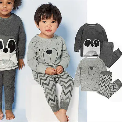 Для маленьких мальчиков девушки дети детские пижамные комплекты пижамы Топ+ штаны, одежда для сна