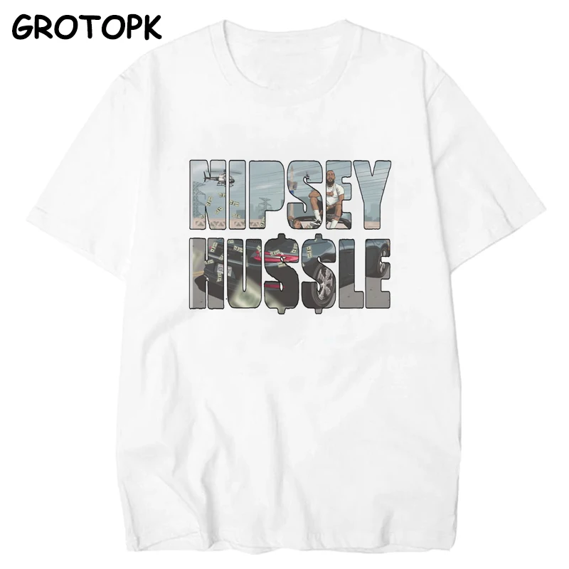 Мужская футболка с принтом The Great Nipsey, белая футболка в стиле хип-хоп, Harajuku, уличная одежда, рэпер Lil Peep Nipsey Hussle, мужская одежда - Цвет: 5