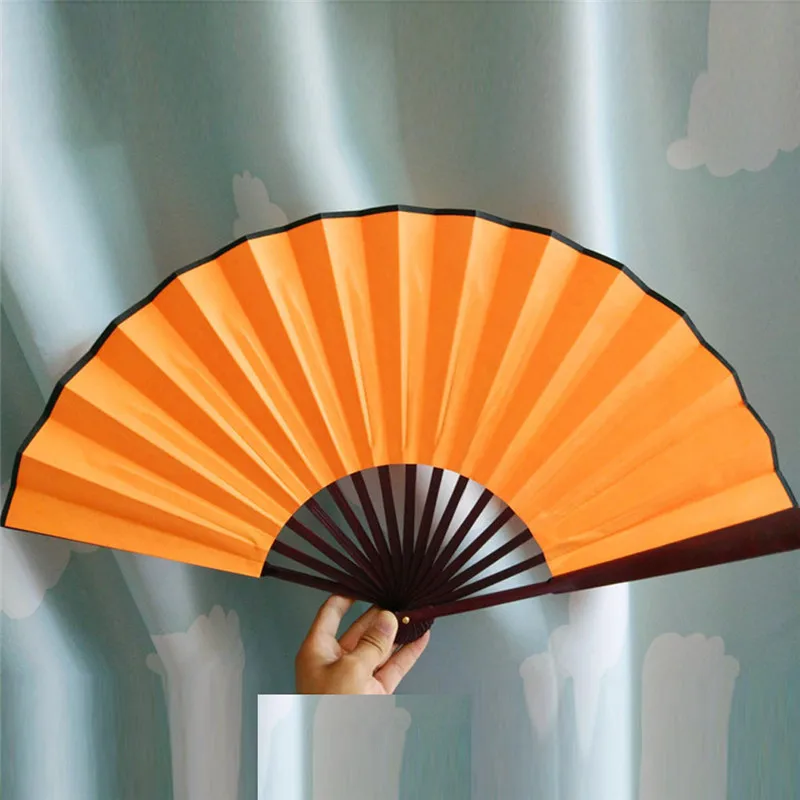 

Folding Hand Fan Men's Black Bamboo Spun Silk Calligraphy Painting Writing Dancing Chinese Held Fans Wedding Party Favor