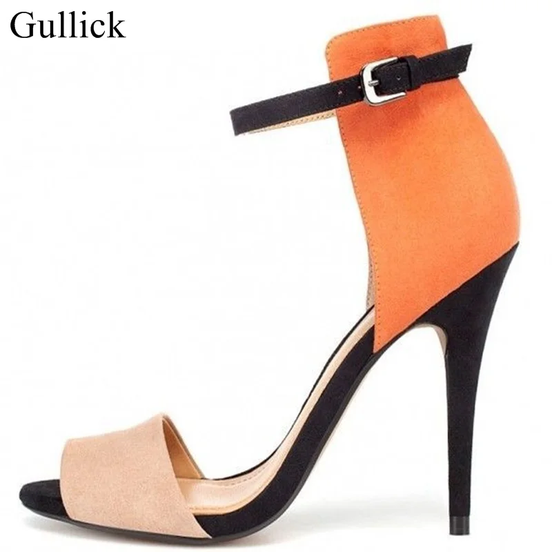 As Patchwork Picture Zapatos Corte Sandalias Tamaño 11 Vestido Mujeres Las Tobillo Colores Mezclados Más De Naranja Correa Verano pxOwqHUOB