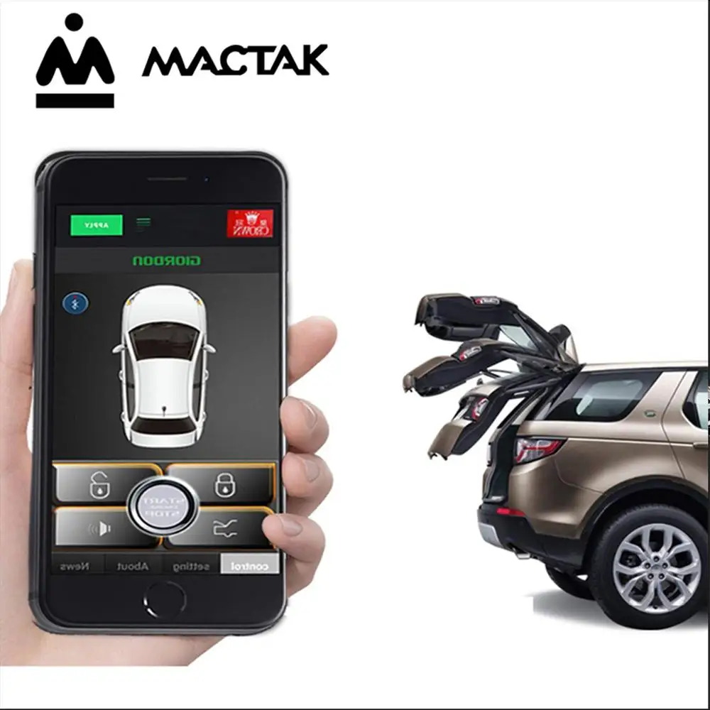 

MACTAK Mobile phone control keyless entry alarm system compatible with ios and android phone car system remote Smart 822W