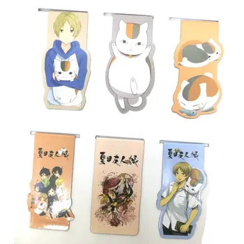 6pcs Natsume Yuujinchou Anime Magnetic Bookmark Cartoon Magnet Bookmark Child Student Kawaii Gift Bookmarks Office Stationery natsume yuujinchou natsume takashi cat printing long coin purse pu anime women wallet kawaii female purse student phone bags