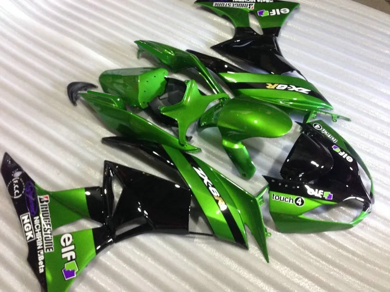 Обтекатель мотоцикла комплект для KAWASAKI Ninja ZX6R 636 09 10 11 12 ZX 6R 2009 2010 2011 2012 зелено