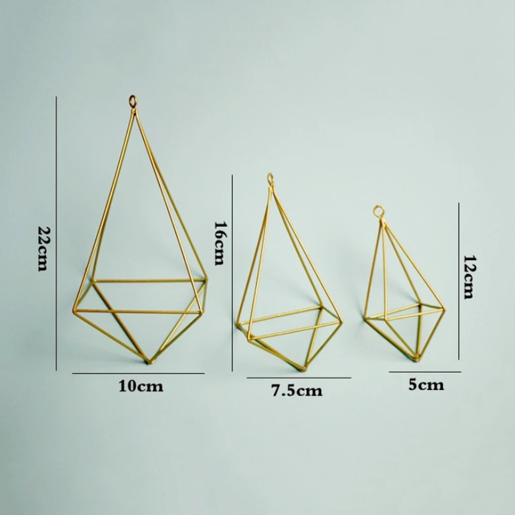 Air Plants Holder Hanging Geometric Shaped Flowers Rack for Wedding Party Wall Art Decor