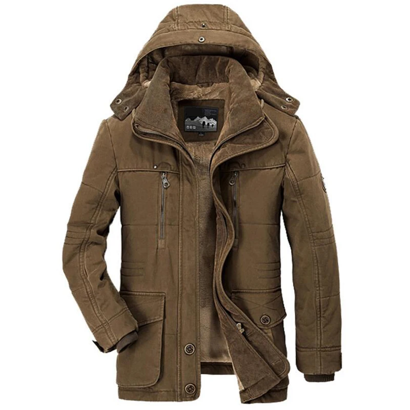 Брендовые мужские парки, зимняя куртка в стиле милитари, парка, пальто, мужская куртка с капюшоном и отстегивающимся воротником, шерстяная подкладка, Veste Homme, Прямая поставка
