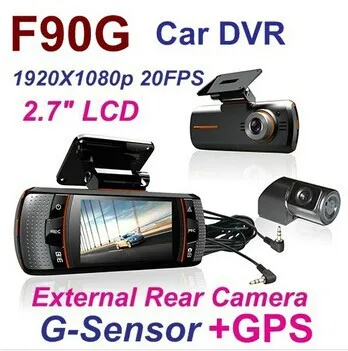 Dash Cam 2," DVR видео регистраторы камера FHD 1080 P 30FPS g-сенсор видеорегистратор видео двойной объектив Cam 170 градусов с поддержкой gps-трекера - Название цвета: Add GPS