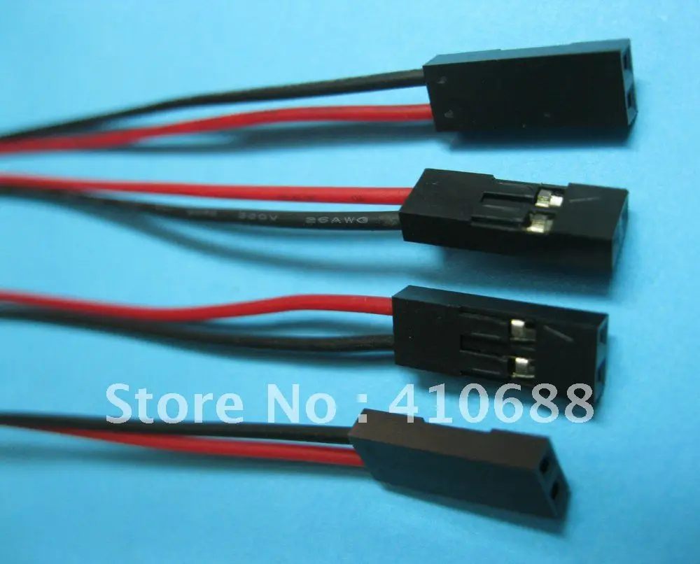 100 Pcs Jumper wire Pitch 2.54mm 2 Pin 2P-2P 26AWG Female to color 30cm | Обустройство дома