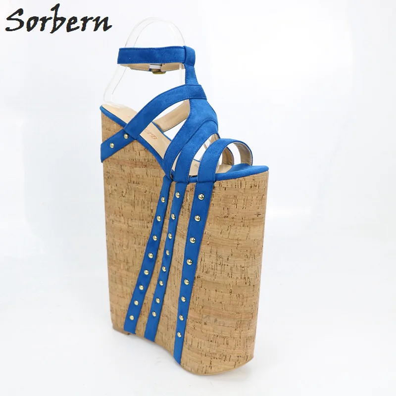 Excellent Sorbern Wedge Heels Sandals Women Ladies Shoes Summer Style Sandals Ladies Open Heels 35cm Heels Plus Size 4-15 Sandale Femme 11