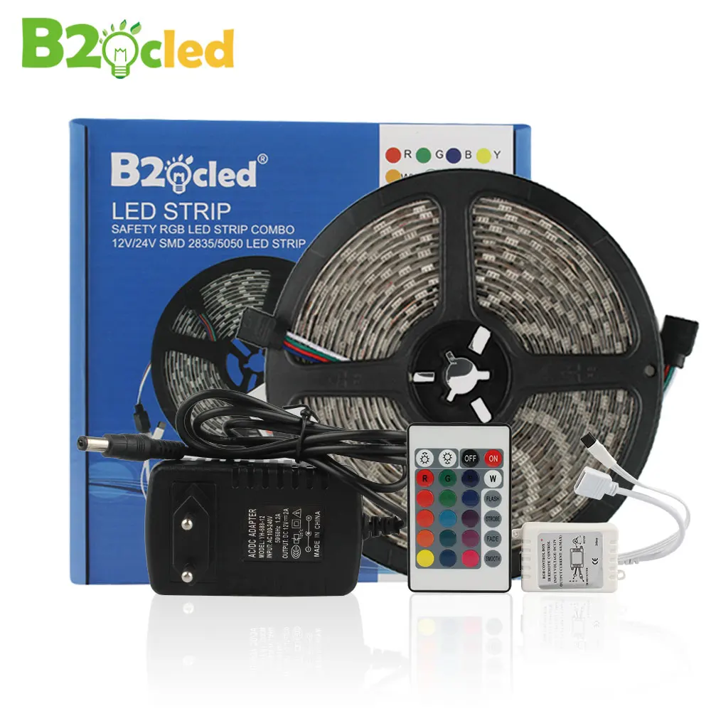 Светодиодная лента 5 М 5050 2835 DC 12V 300 LED RGB светодиодная водонепроницаемая гибкая