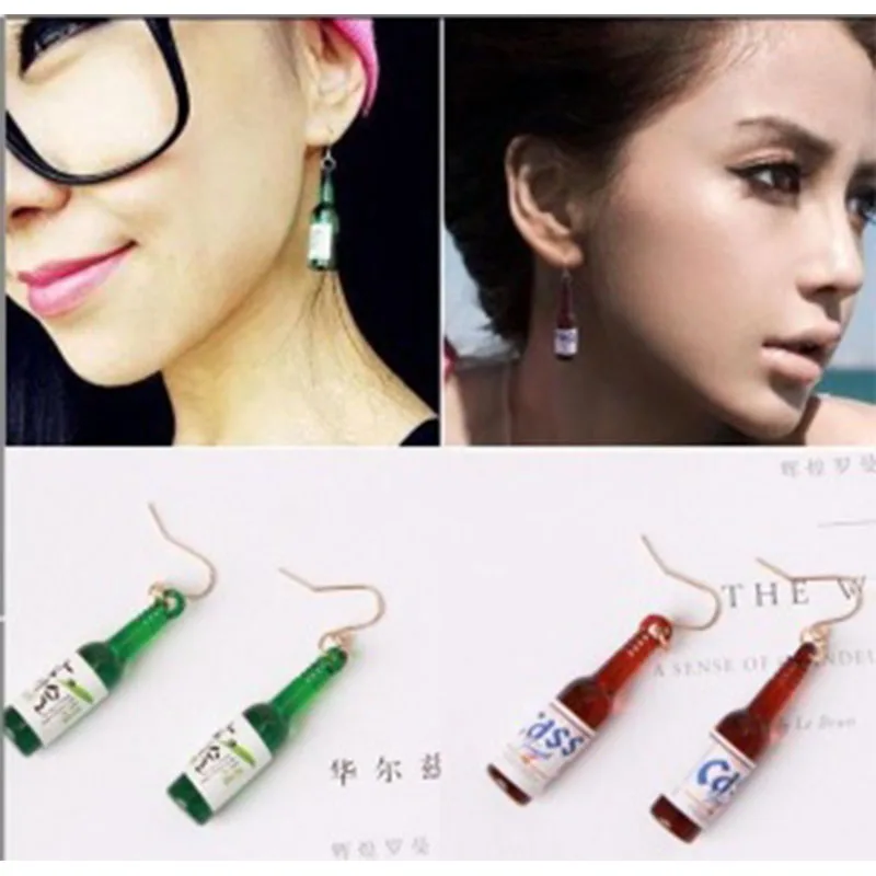 

Personality Simple New Fashion Drop Earrings Beer Bottle Creative Earrings Design Earring Dangle Earrings For Women WD306