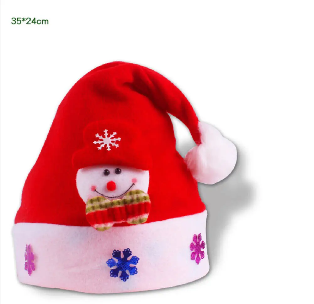Красные рождественские утолщенной шляпа Санта Клаус семьи шапка для взрослых/ребенок Xmas Hat - Цвет: Хаки