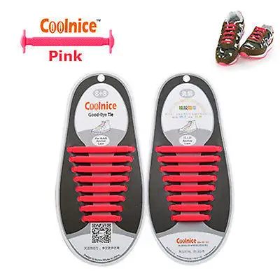 12Pc/Set Fashion Unisex Women Men Athletic Running No Tie Shoelaces Elastic Silicone Shoe Lace All Sneakers Fit Strap No tie