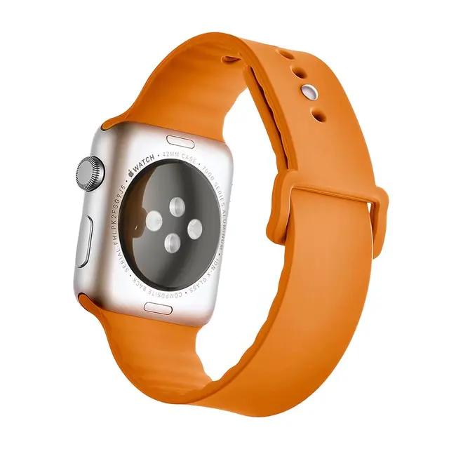 Silicone Rubber Watch Strap for Apple Watch Band 44mm 40mm Series 4&3&1