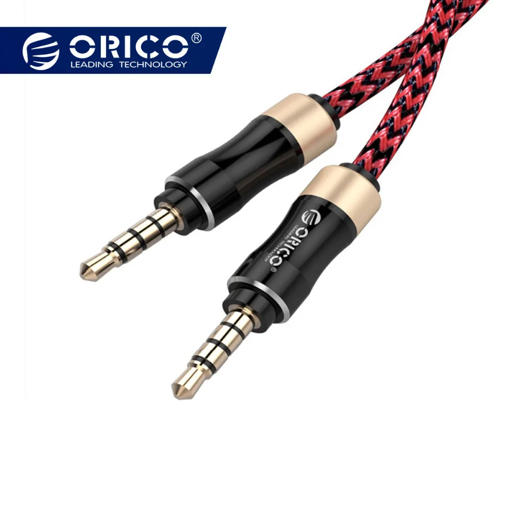 

ORICO 3.5 mm Jack to 3.5 Jack Aux Cable Nylon Audio Cables for Headphone Speaker Notebook Car Jack 100 CM Red