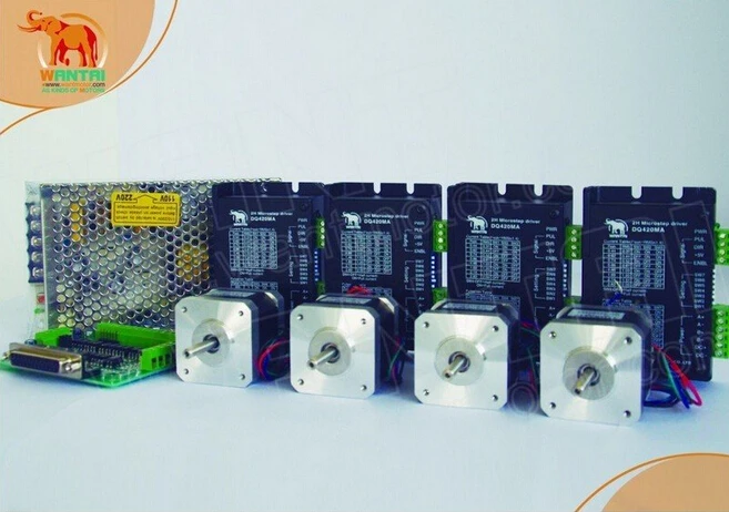 

Nice Kit!Wantai 4 Axis Nema17 Stepper Motor 42BYGHW609&1.7A 56oz-in+Driver DQ420MA 1.7A 36V 128Micro CNC Mill Laser Engraving