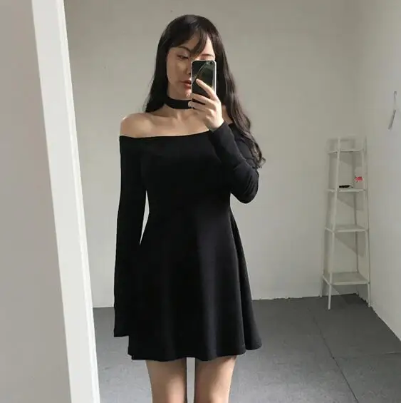 exposed shoulder dress