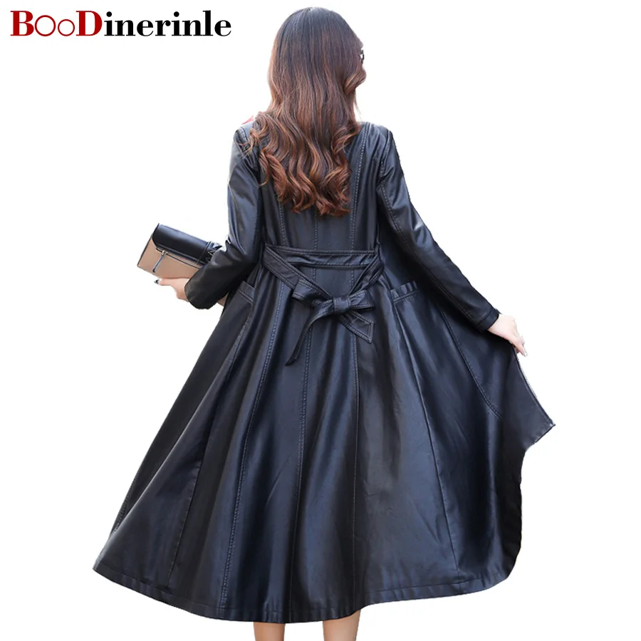 Jacket Jacket Leather Ceinture grey Gamme longue Printemps Femmes Mode Jacket En Automne Manteaux Veste 2018 Trench Folder F008 De Black red coats Pu Mince Cuir X Cotton black 5xl Haut M Cotton red BaZqwgyp