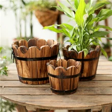 Винтажная деревянная ваза, органайзер для хранения, искусственный цветок, свадьба, Рождество, украшение дома, сада