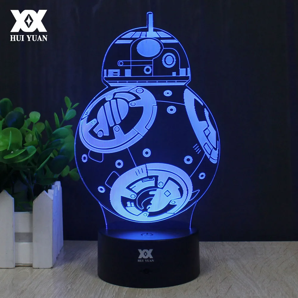 Звездные войны лампа новая BB 8 3D Сокол Миллениум LED Новинка ночные светильники USB