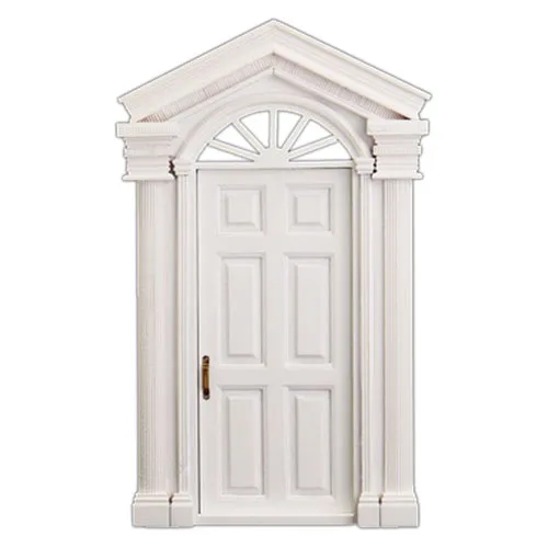 Мода 1:12 винтажный кукольный домик Миниатюрный орнамент украшение Морден белая деревянная дверь 6 панель с рамкой Белый