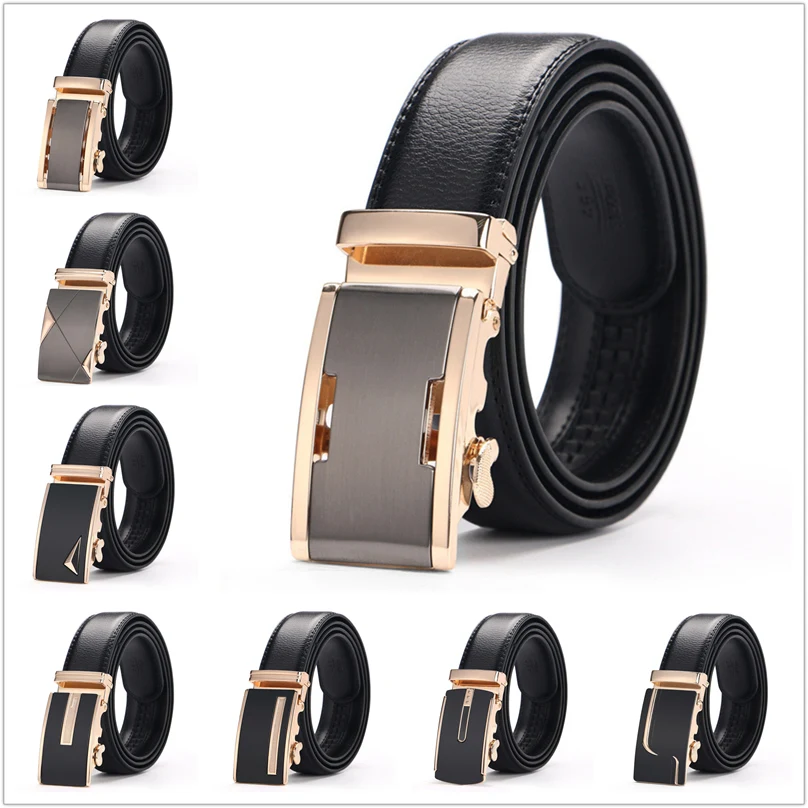 

2019 Hot Mens Leather Belts Luxury Fashion Waist Strap Business Leisure Male Jeans Pants Girdle Popular Automatic Buckle Belts