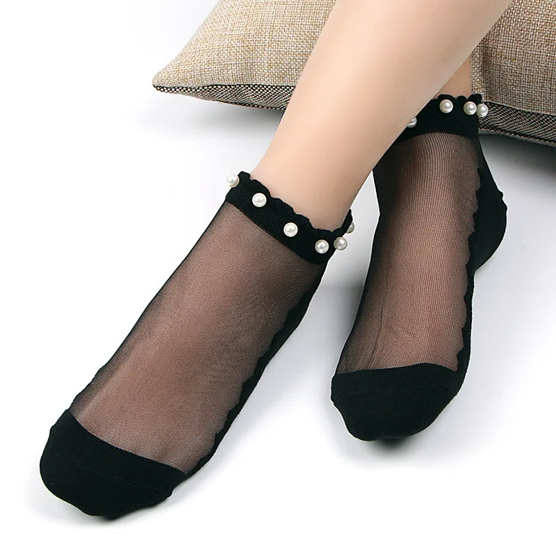 Sexy Lace Mesh silk Fishnet Socks Fiber Transparent Stretch Elasticity Ankle Net Yarn Thin Women Cool Socks 1pair=2pcs ws409 - Image 2