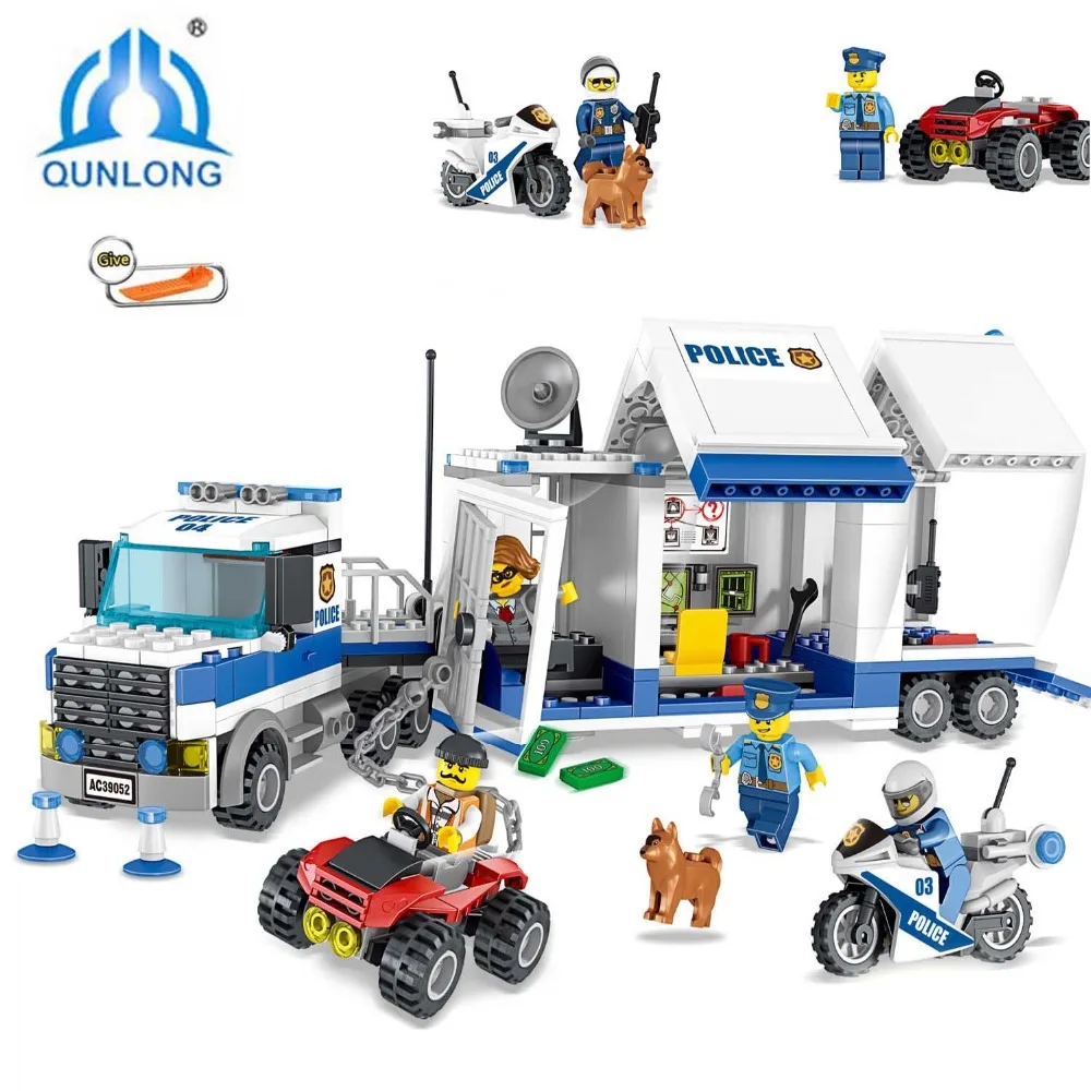 

qunlong Toys Police Series Buliding Blocks Compatible Legoing City DIY Police Command Center Bricks Blocks Set Child Kids Toys