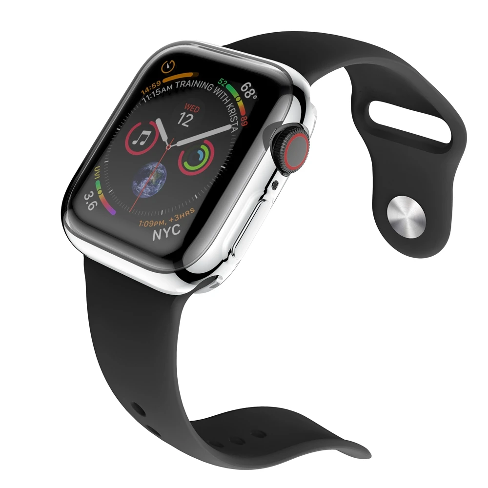 Leecnuo Прозрачная крышка для Apple Watch серии 1 2 3 4 полная из мягкого ТПУ и Экран протектор чехол для наручных часов iWatch, 44/40 мм; 42/38 мм