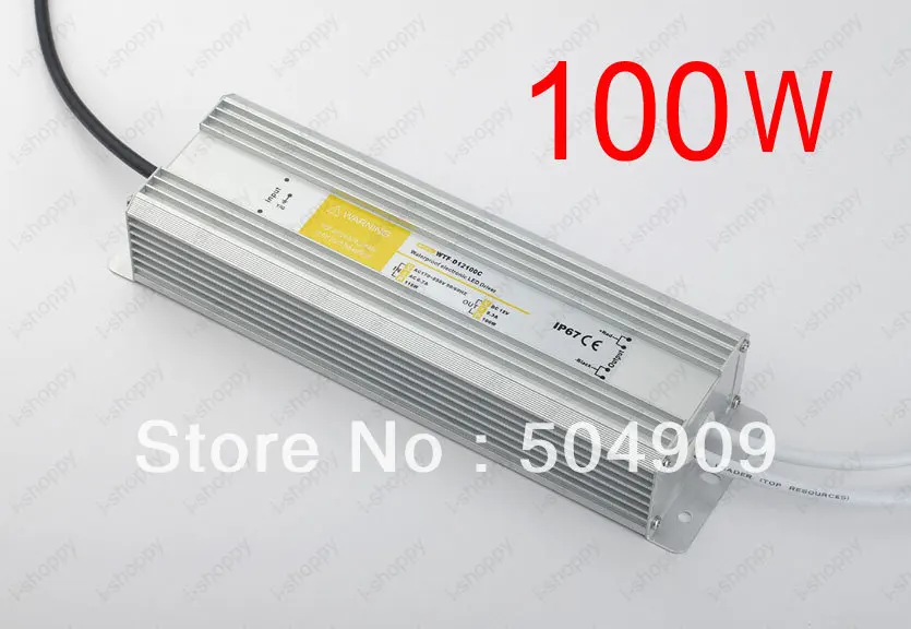 

100W 8A Universal Power Supply /Transformer /Driver,90~250V AC Input,12V DC Output, Waterproof IP67, for CCTV LED Light Strips