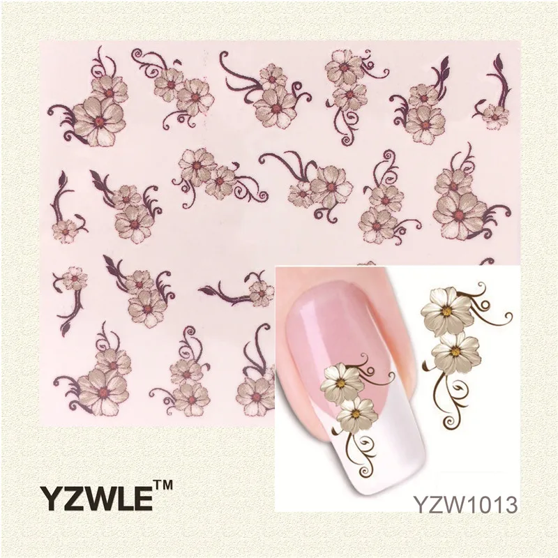 YZWLE 1 Sheet Fashion 3D Design Daisy Flower Watermark Nail Decals DIY Water Transfer Stickers Manicure Tools | Красота и здоровье
