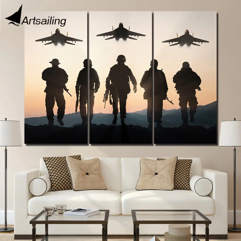 Buy ArtSailing 3 piece canvas art HD print US army