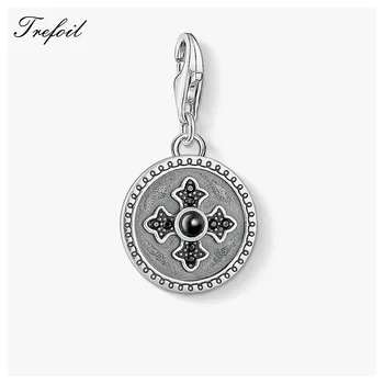 

Royalty Cross Disc Charms Pendant,Fashion Jewelry 925 Sterling Silver Vintage Gift For Women Men Fit Bracelet Necklace Bag 2018