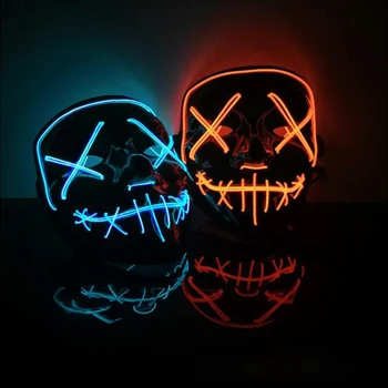 

Halloween LED Glowing Mask Party Cosplay Masks Club Lighting DJ Mask Bar Joker Face Shield Face Guards Veil