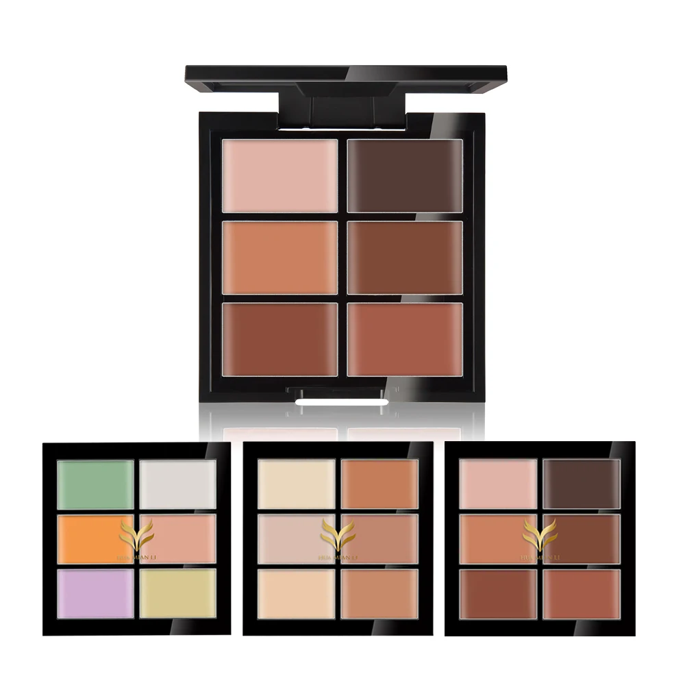 6 Colors Concealer Palette 3D Contour Face Makeup Waterproof Corrector Make up Base Cosmetics Pallet Powder | Красота и здоровье
