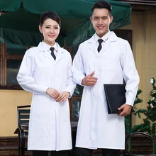 

women or men white Medical Coat Clothing Medical Services Uniform Nurse Clothing Long-sleeve Polyester Protect lab coats Cloth