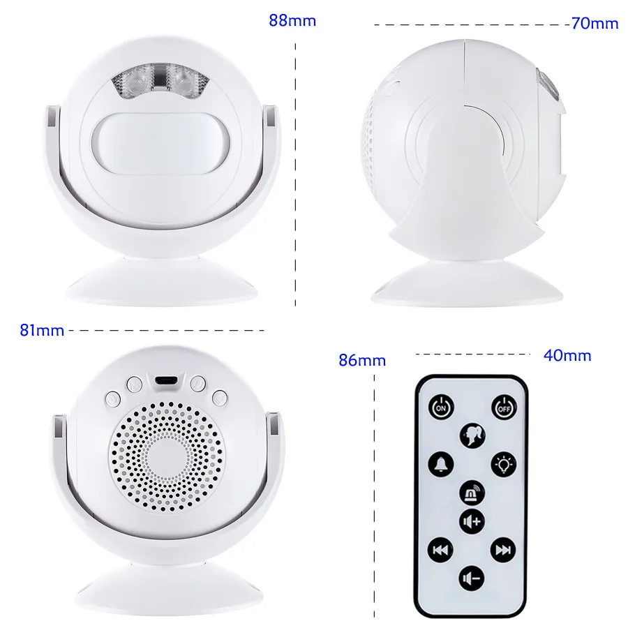 SMATRUL Wireless Doorbell Welcome IR Infrared motion sensor Alarm Cute mini home shop Door Bell Chime night light Deaf 8