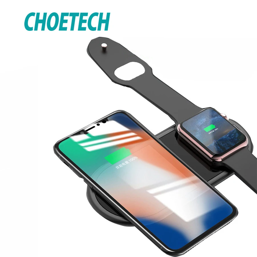 

CHOETECH Airpower Wireless Charger For iPhoneX XS 8 Wireless Charging Pad Apple watch Fast Charge for Samsung charging mobile