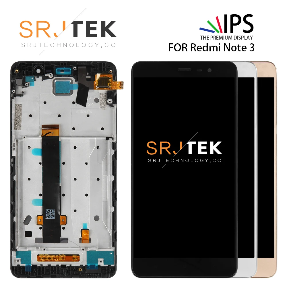 

SRJTEK 150mm 5.5" Display For Xiaomi Redmi Note 3 Touch Screen Digitizer For Redmi Note 3 LCD MTK Helio X10 Assembly With Frame