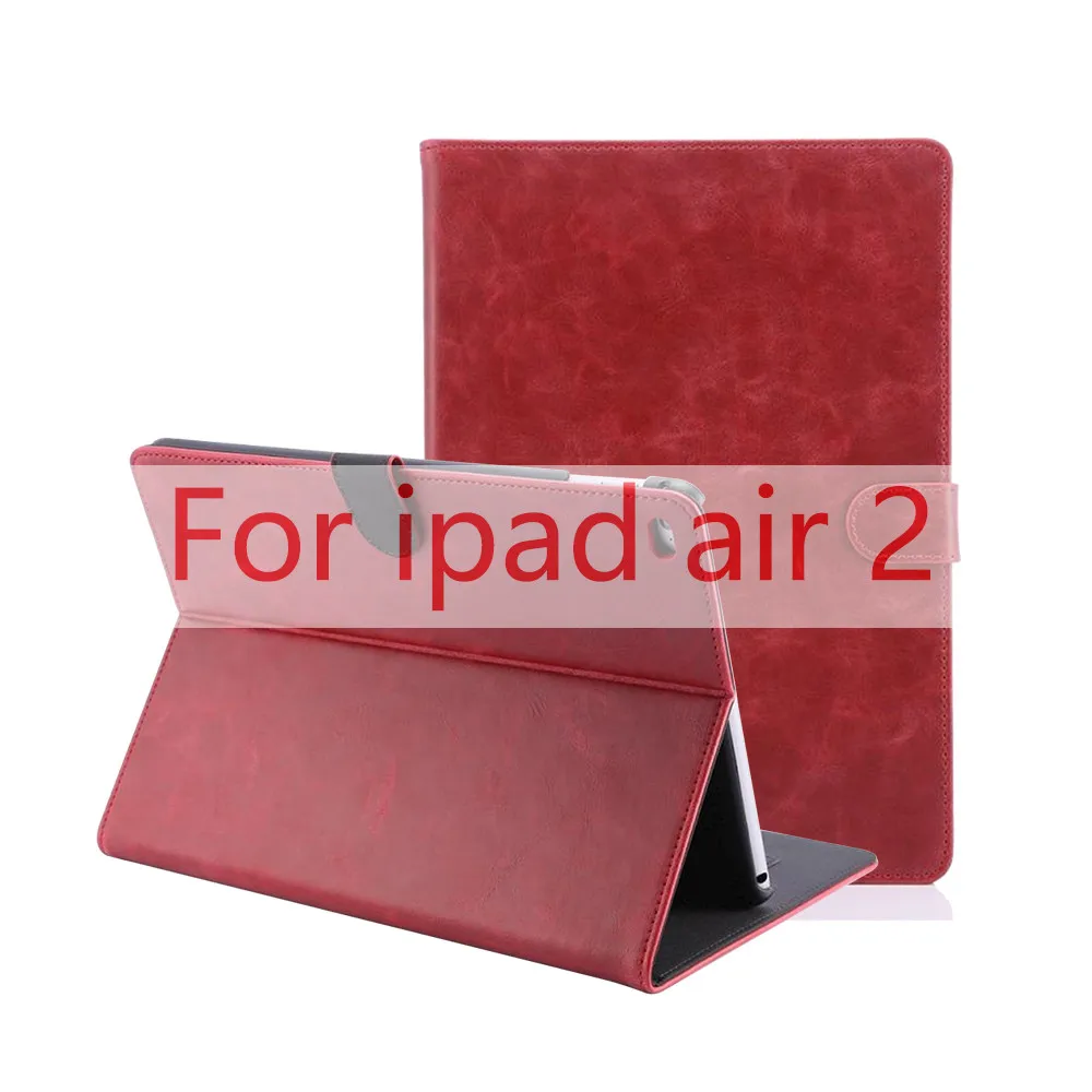 Чехол для планшета Apple iPad воздуха 1 2 мобильный телефон оболочки Расширенный из искусственной кожи чехол для смарт-чехол для Apple iPad 2/3/4, 5, 6, 5th 6th поколения Coque Funda - Цвет: PU Wine Red