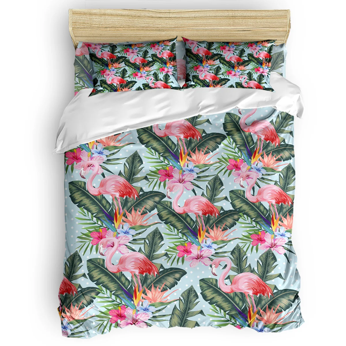 

Plants And Flamingos Decor Duvet Cover Set