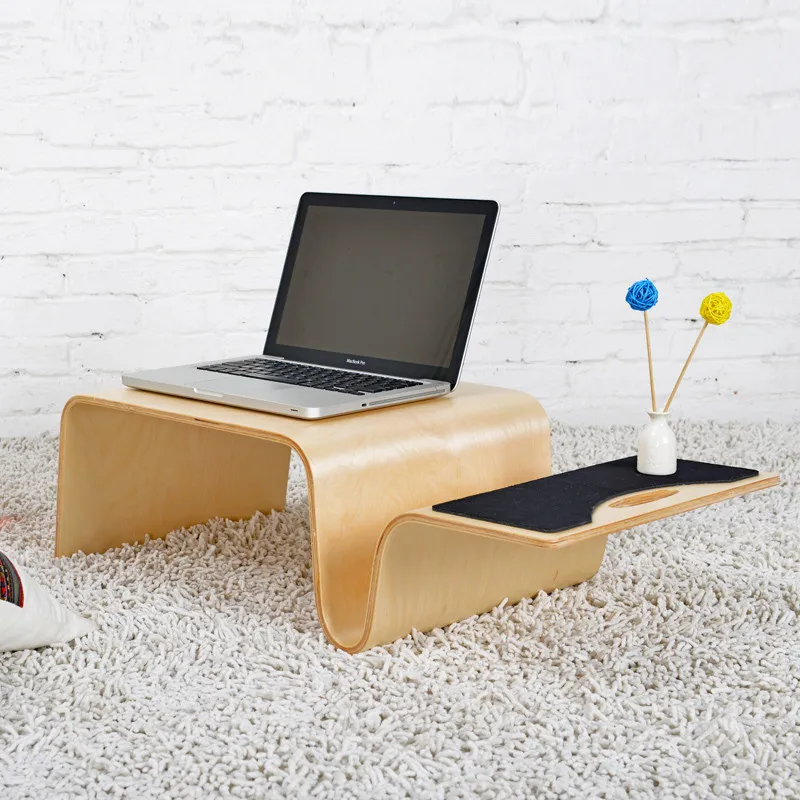 Mutifunctional Modern Bentwood Breakfast Magazine Table 3 Color Living Room Furniture Coffee Side End Table For Laptop, Computer