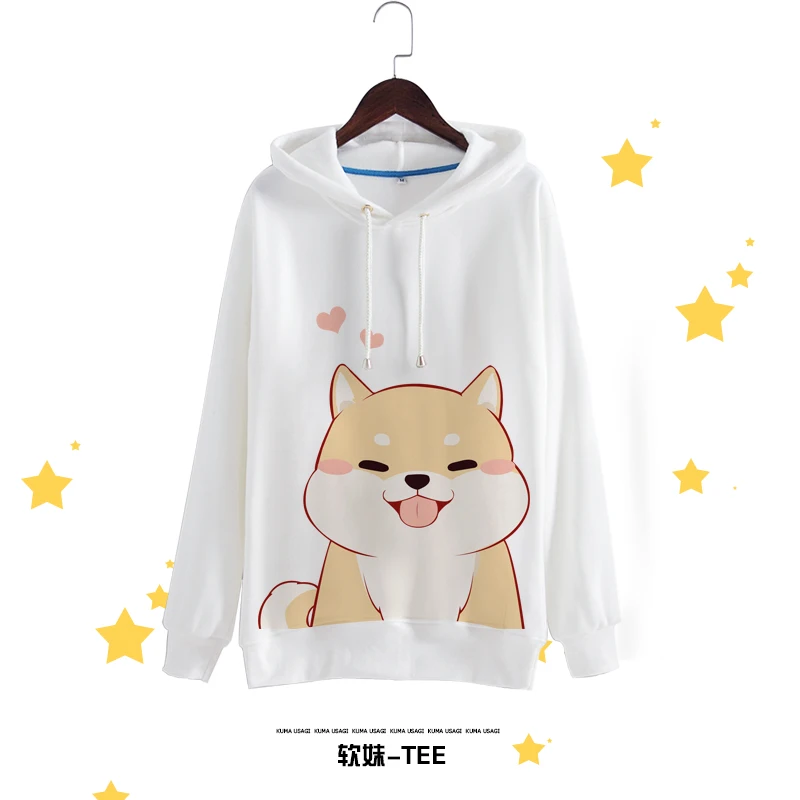 

2019 autumn and winter new Japanese hooded sweater casual fashion cute sweet Shiba Inu student anime hoodie
