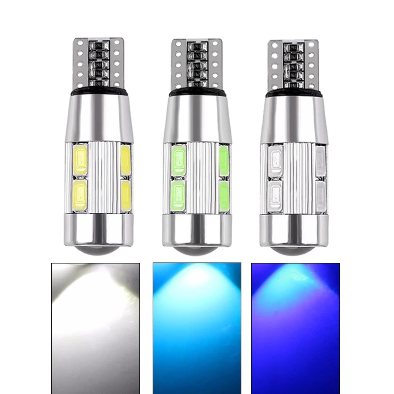 2 шт. Автомобильные светодиодные лампы T10 W5W 10SMD для указателей поворота и заднего