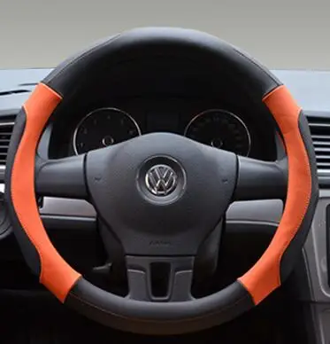 Крышка рулевого колеса автомобиля крышка рулевого колеса использовать спортивный автомобиль Авто Руль диаметр 38 см - Название цвета: Black orange