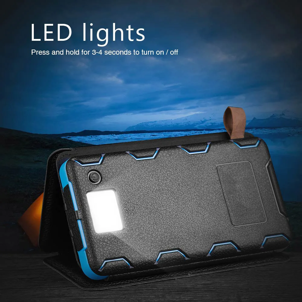 Tollcuudda Portable Phone Power Bank Solar Charger Panel 10000mAh External Battery For Iphone Xiaomi Huawei Universal Powerbank