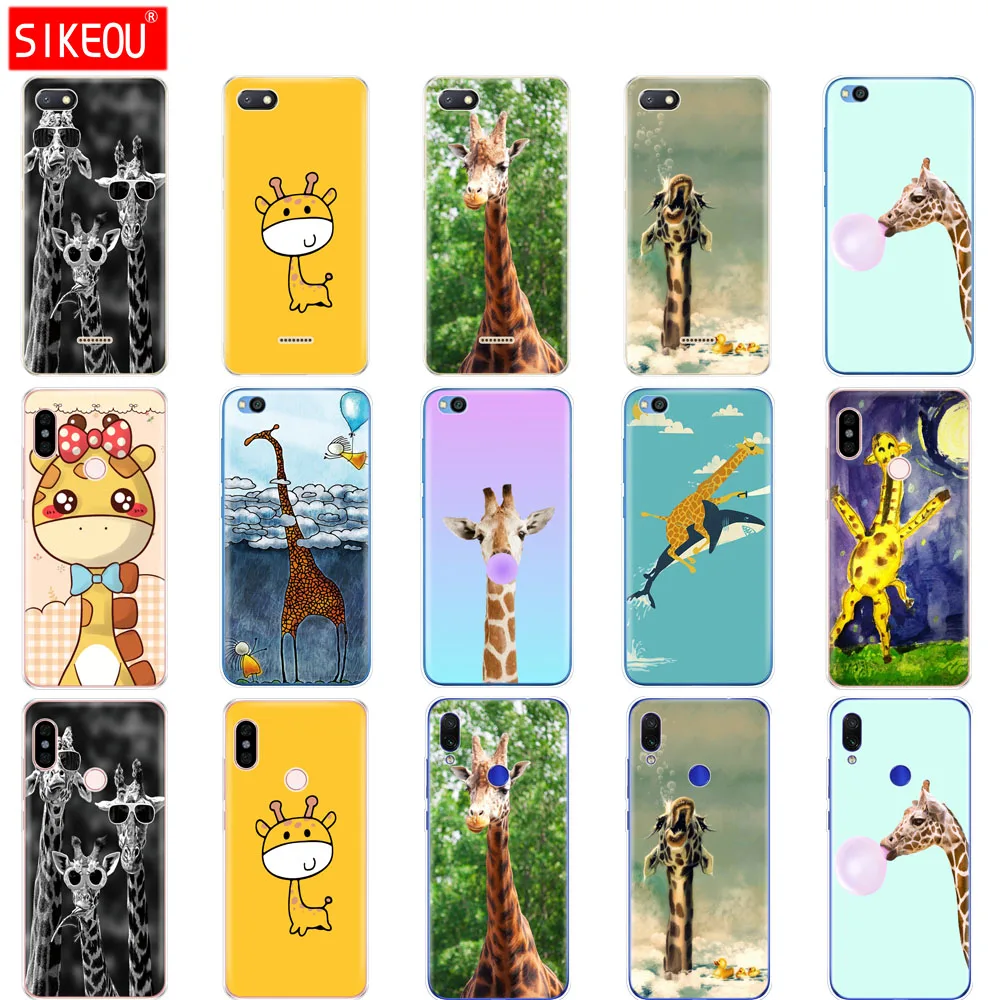 

case for redmi 6a 6 pro case cover for xiaomi redmi note 7 6 pro redmi go case for xiaomi mi 9 SE giraffes cute animal
