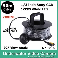 50m Cable Underwater CCTV Camera for Fishing 12PCS LED LIGHTS 700 TVLINES Fishing Video Camera Model CR-006P50M