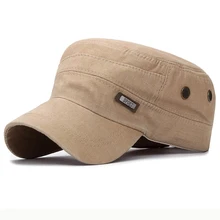 HT2361 сезон: весна–лето шляпа от солнца Кепки s для Для мужчин Для женщин Винтаж Flat Top Армия Кадет Кепки s регулируемый Военная фуражка из хлопка